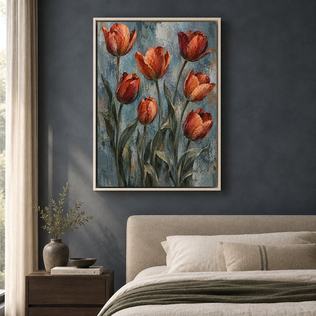 Burnished Tulips Textured Botanical Canvas Art