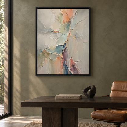 Pastel Fragment Textured Abstract Canvas Art