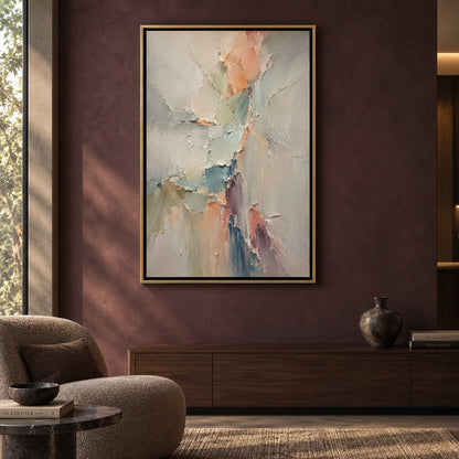 Pastel Fragment Textured Abstract Canvas Art