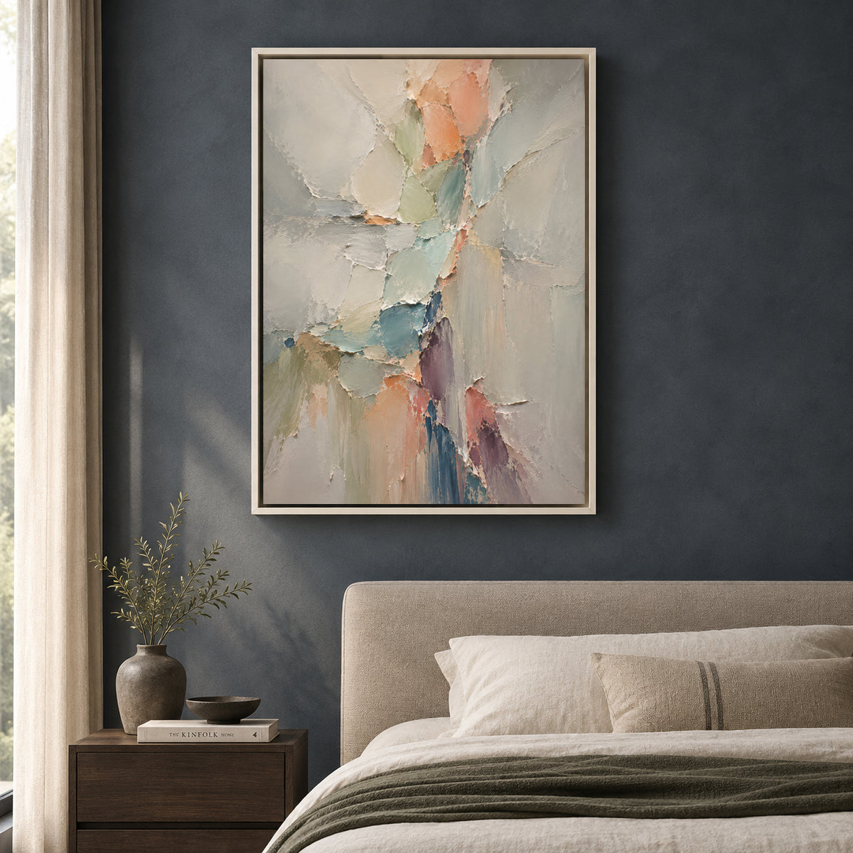 Pastel Fragment Textured Abstract Canvas Art