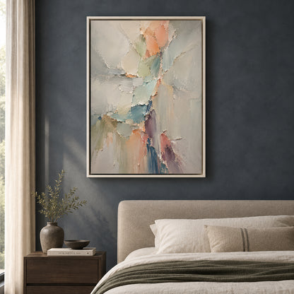 Pastel Fragment Textured Abstract Canvas Art
