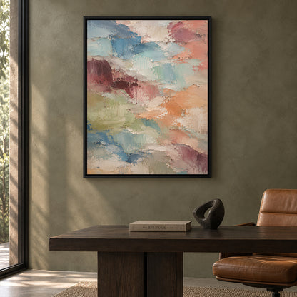 Pastel Layers Textured Abstract Canvas Art