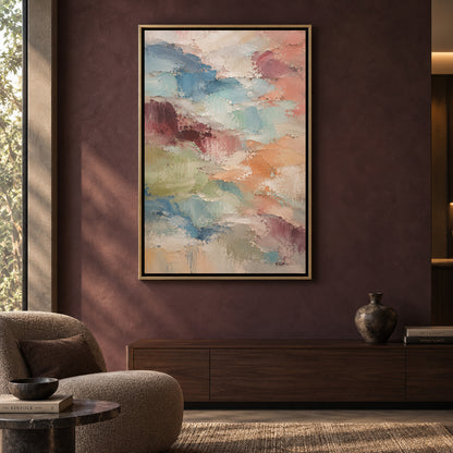 Pastel Layers Textured Abstract Canvas Art
