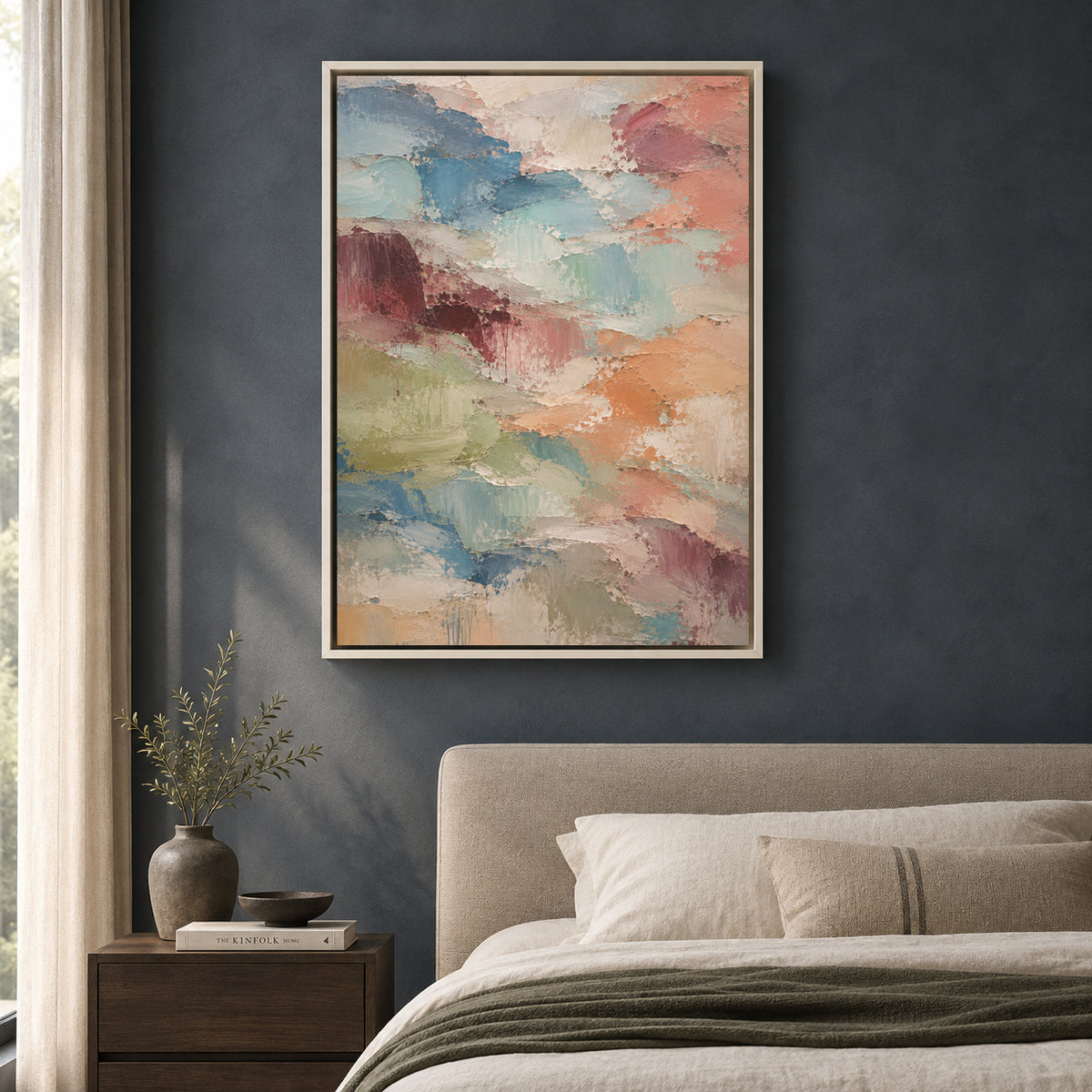 Pastel Layers Textured Abstract Canvas Art