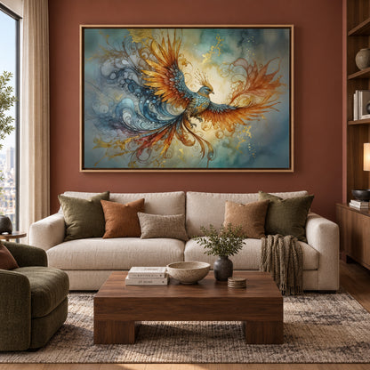 Phoenix Vastu Painting Luxury Artwork for Wealth and Positivity