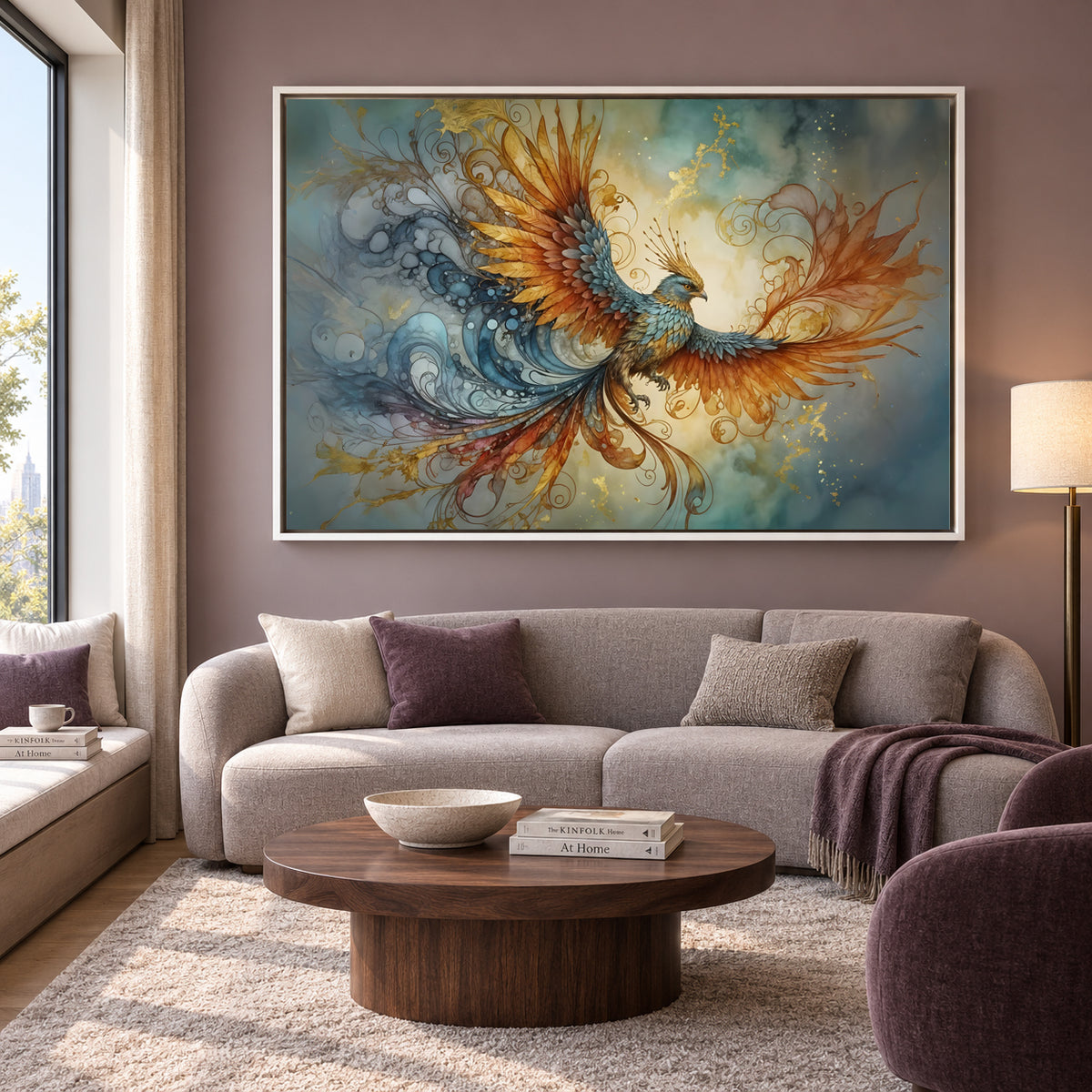 Phoenix Vastu Painting Luxury Artwork for Wealth and Positivity