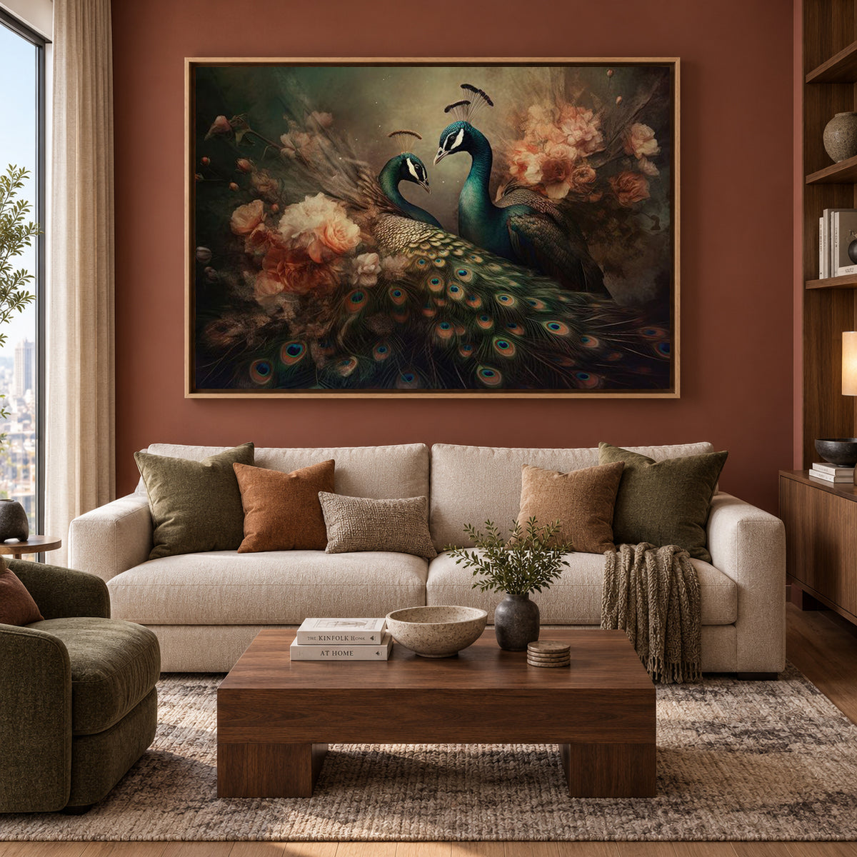 Peacock Vastu Painting Canvas for Wealth and Harmony