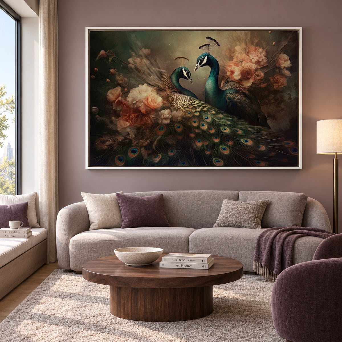 Peacock Vastu Painting Canvas for Wealth and Harmony