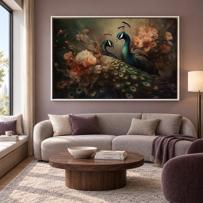 Peacock Vastu Painting Canvas for Wealth and Harmony