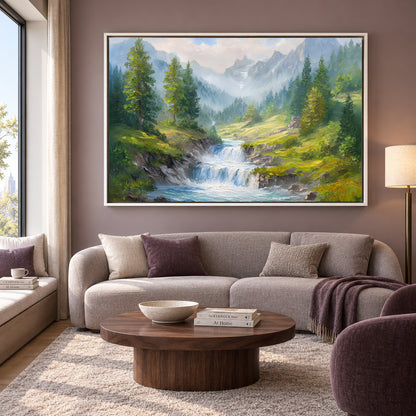 Modern Waterfall Canvas Painting for Luxury Wall Decoration