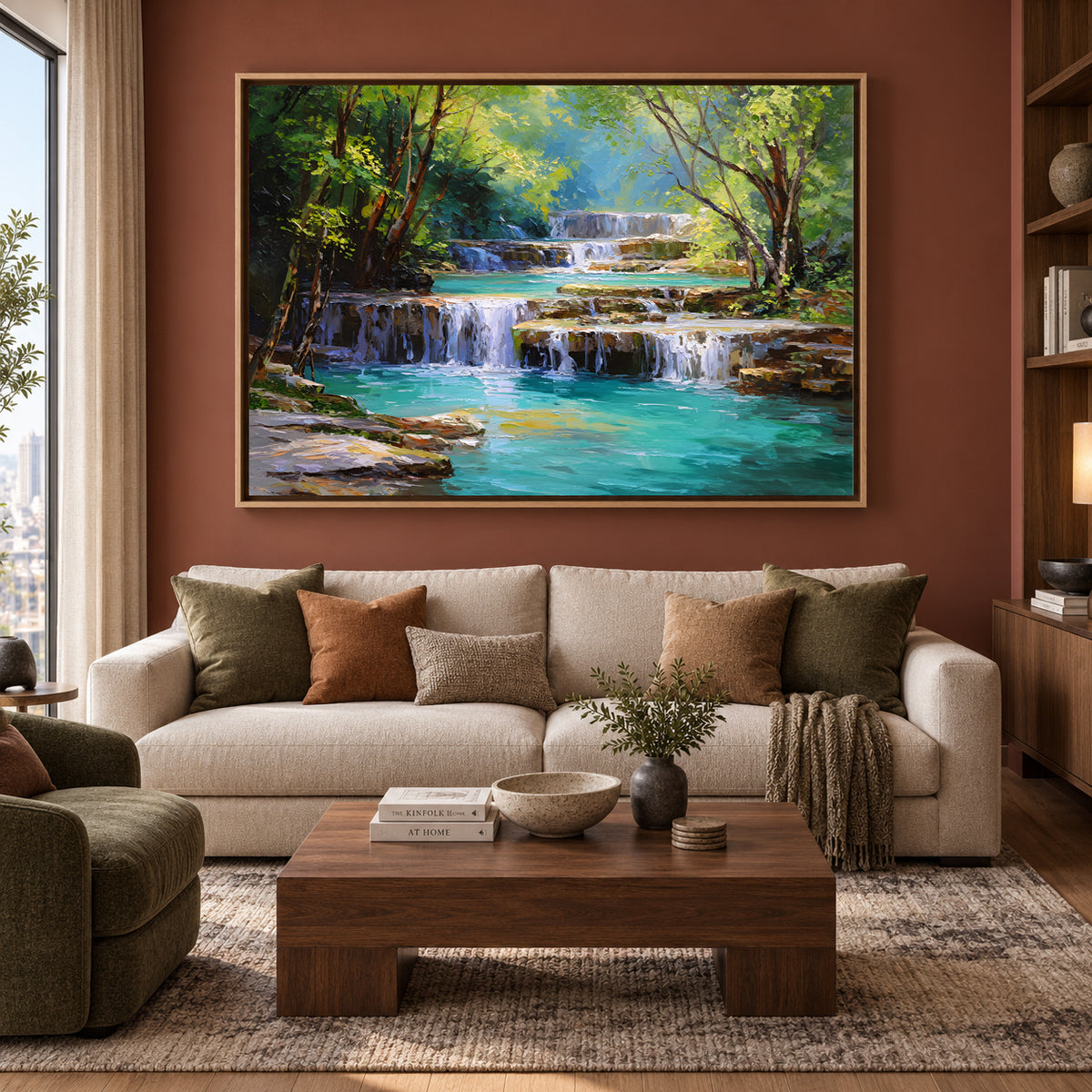 Waterfall Vastu Wall Painting for Positive Energy Decor