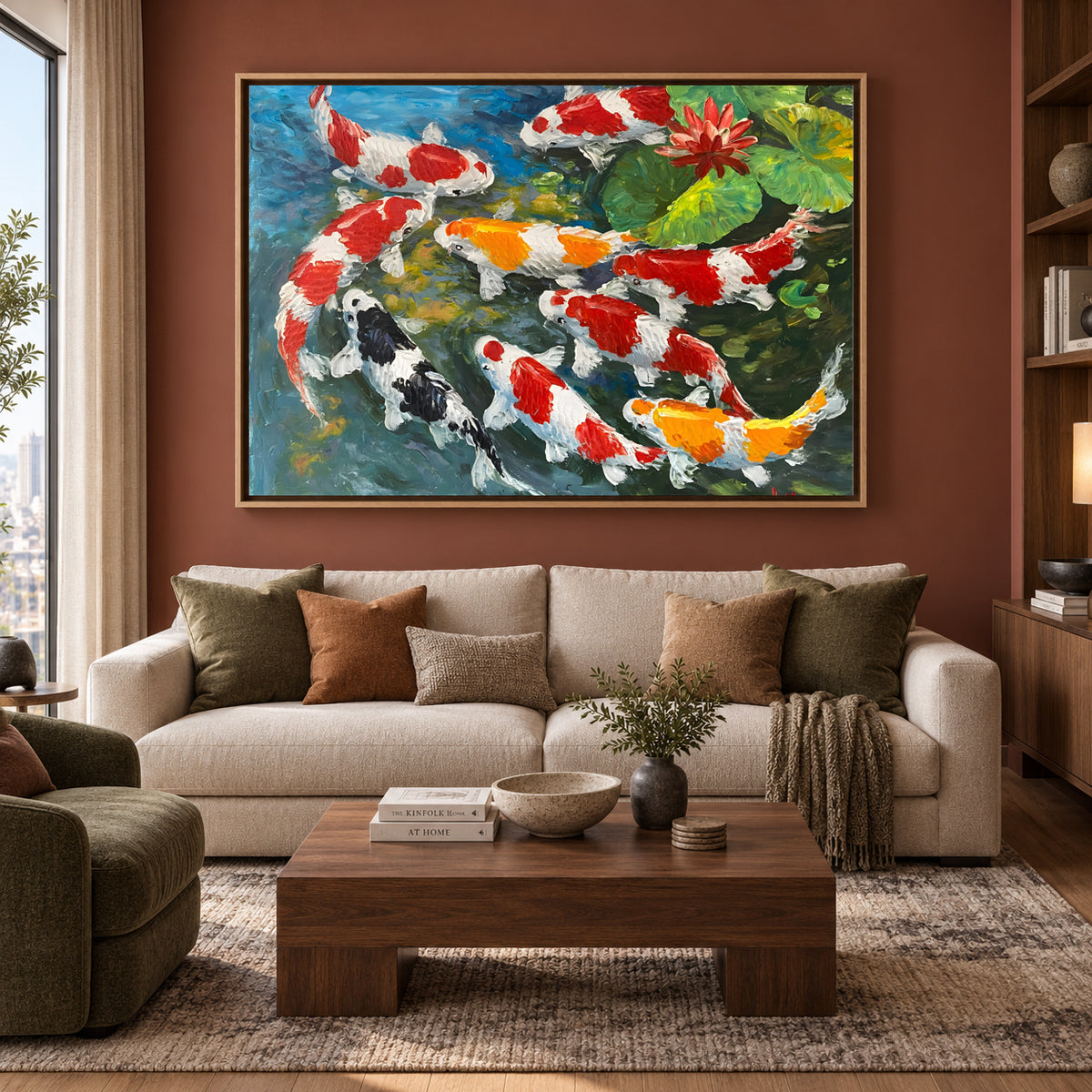 Feng Shui Koi Fish Wall Painting for Positive Energy Decor