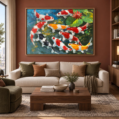 Feng Shui Koi Fish Wall Painting for Positive Energy Decor