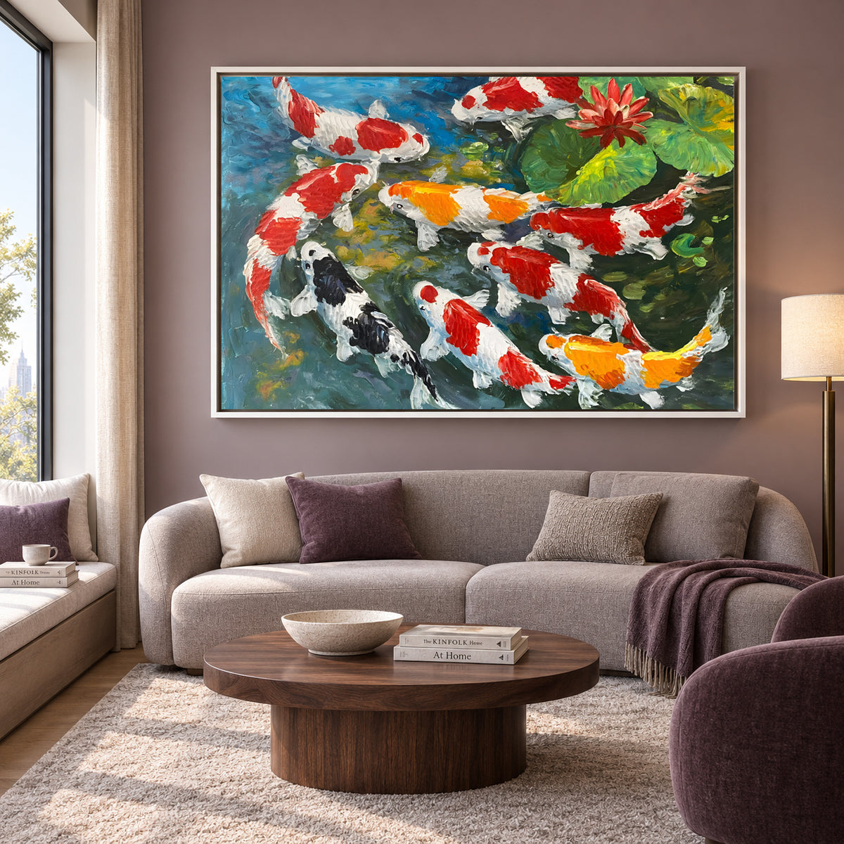 Feng Shui Koi Fish Wall Painting for Positive Energy Decor