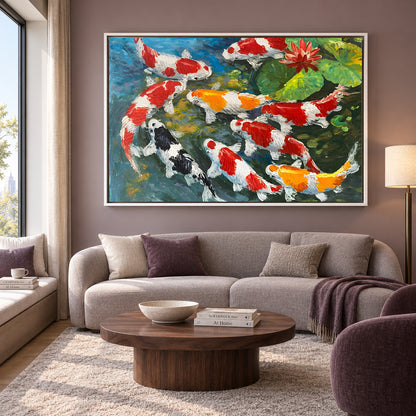 Feng Shui Koi Fish Wall Painting for Positive Energy Decor
