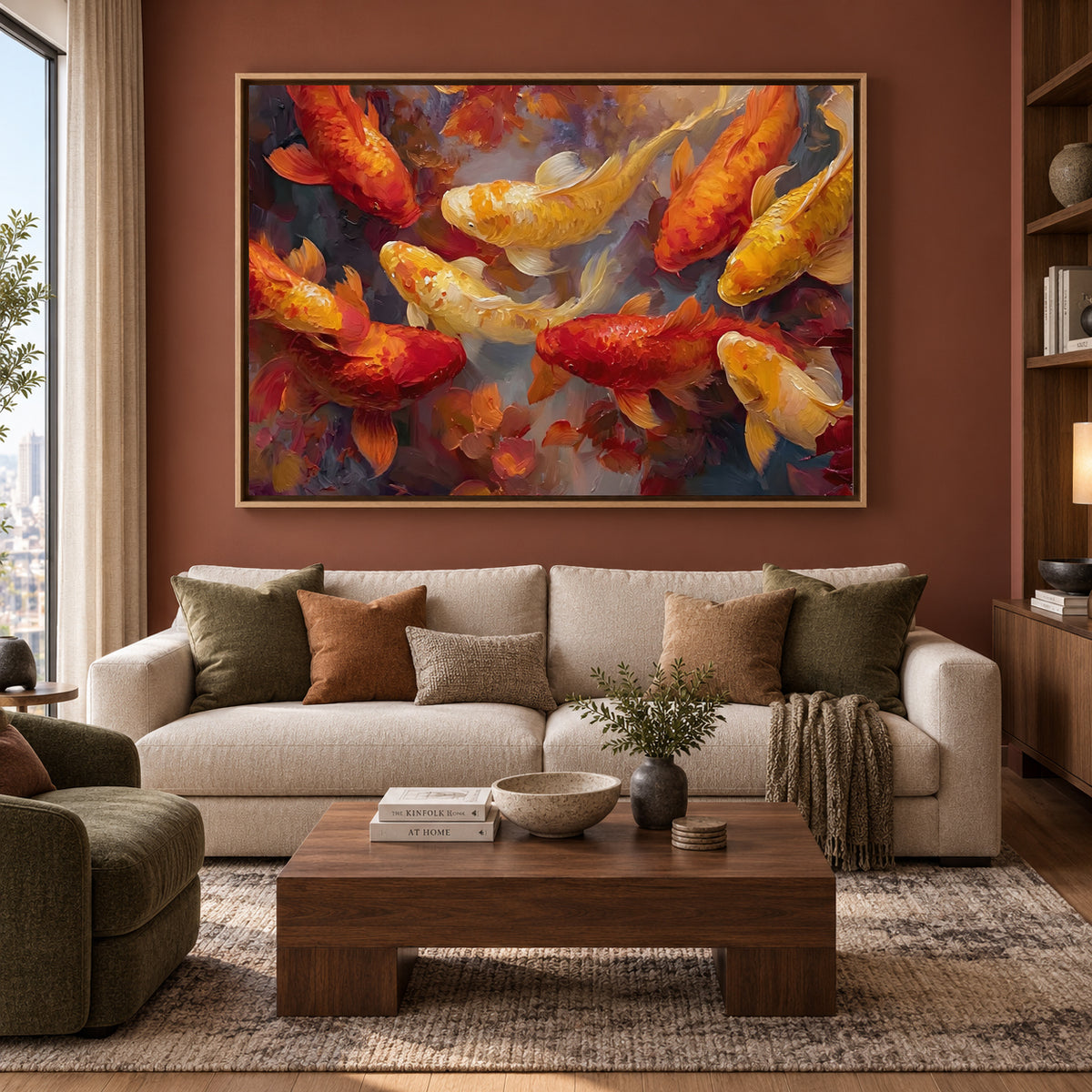 Feng Shui Koi Fish Canvas Art for Home and Office Walls
