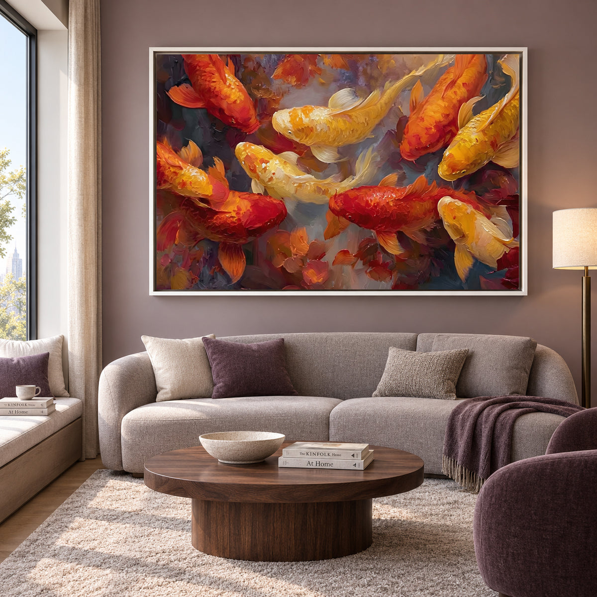 Feng Shui Koi Fish Canvas Art for Home and Office Walls