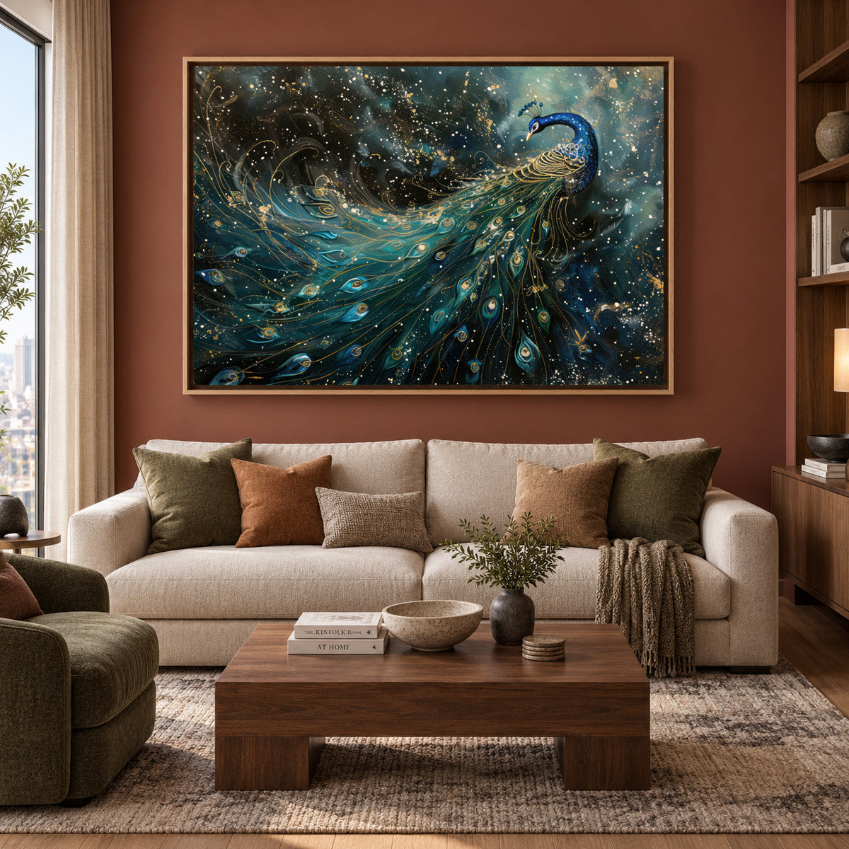 Artistic Peacock Canvas Wall Art for Elegant Homes