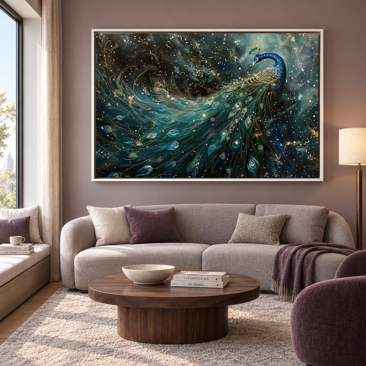 Artistic Peacock Canvas Wall Art for Elegant Homes