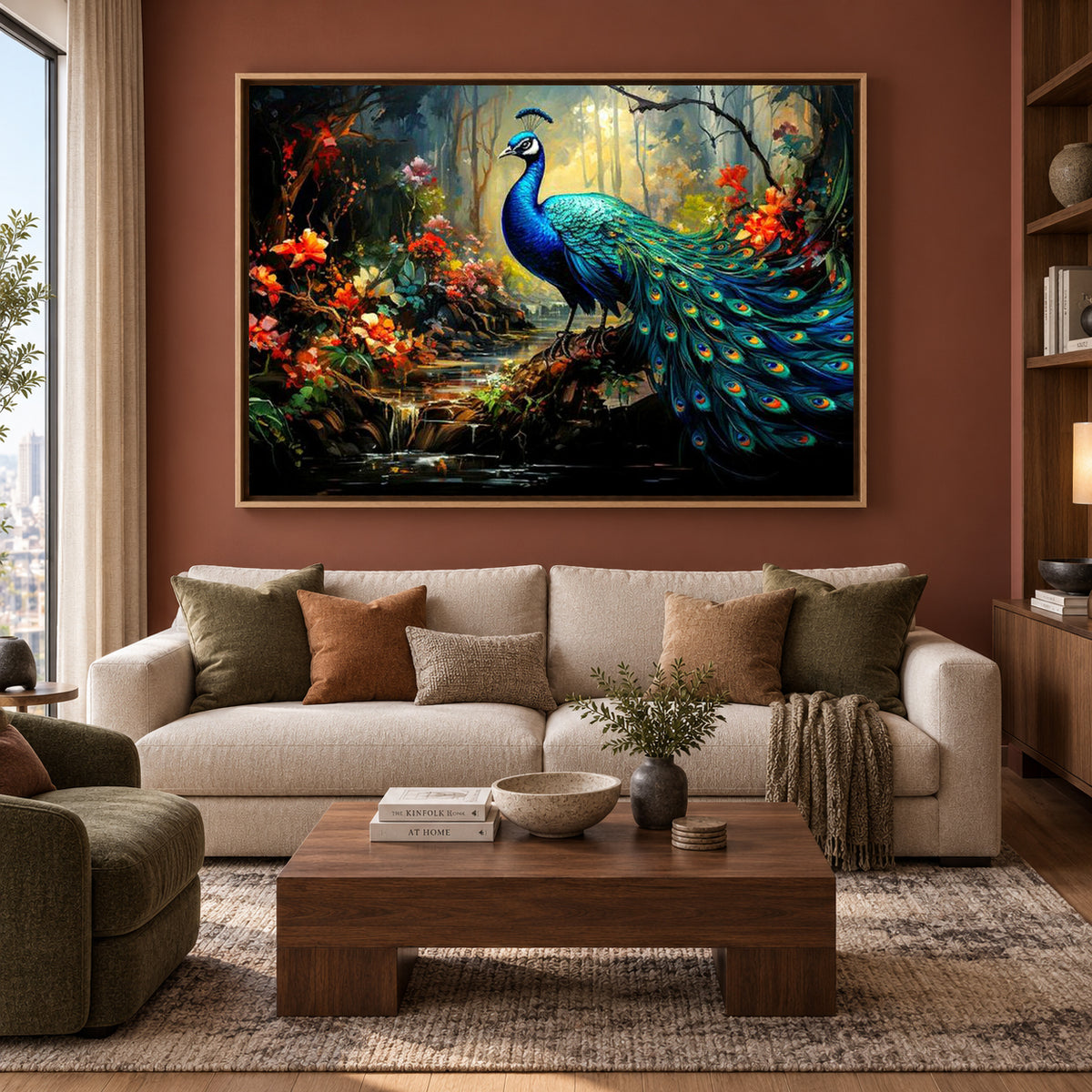 Decorative Peacock Painting for Bedroom and Hallway