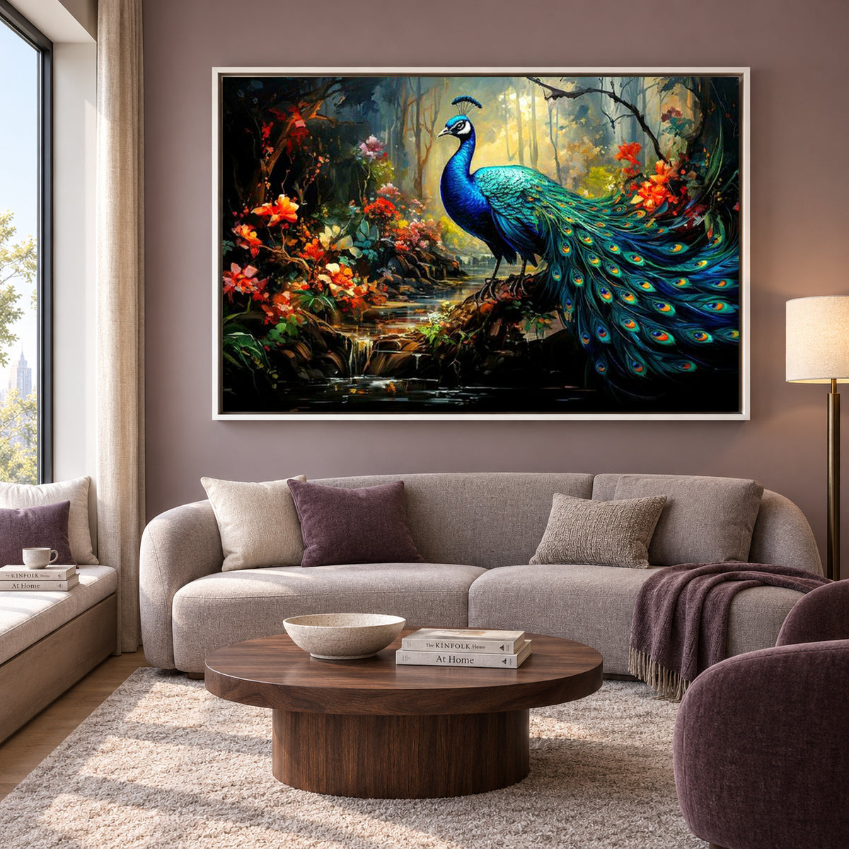 Decorative Peacock Painting for Bedroom and Hallway