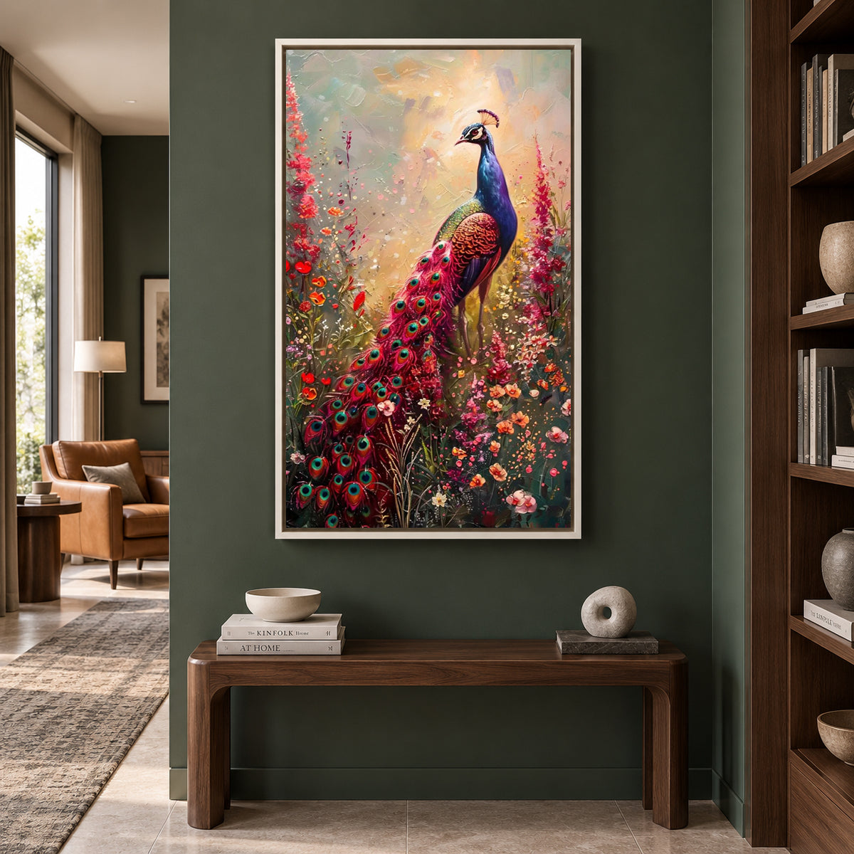 Peacock Wall Art with Rich Colors and Elegant Design