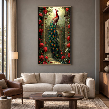 Peacock Vastu Canvas Painting for Home & Office Wall Decor