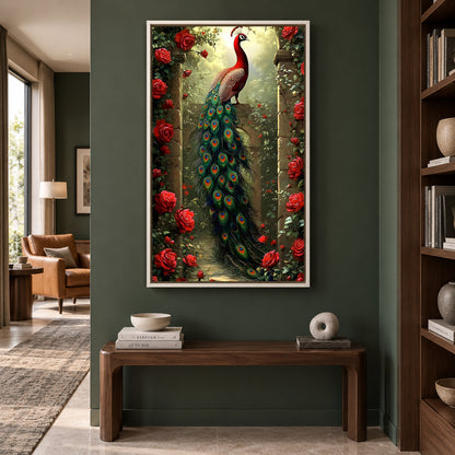 Peacock Vastu Canvas Painting for Home & Office Wall Decor