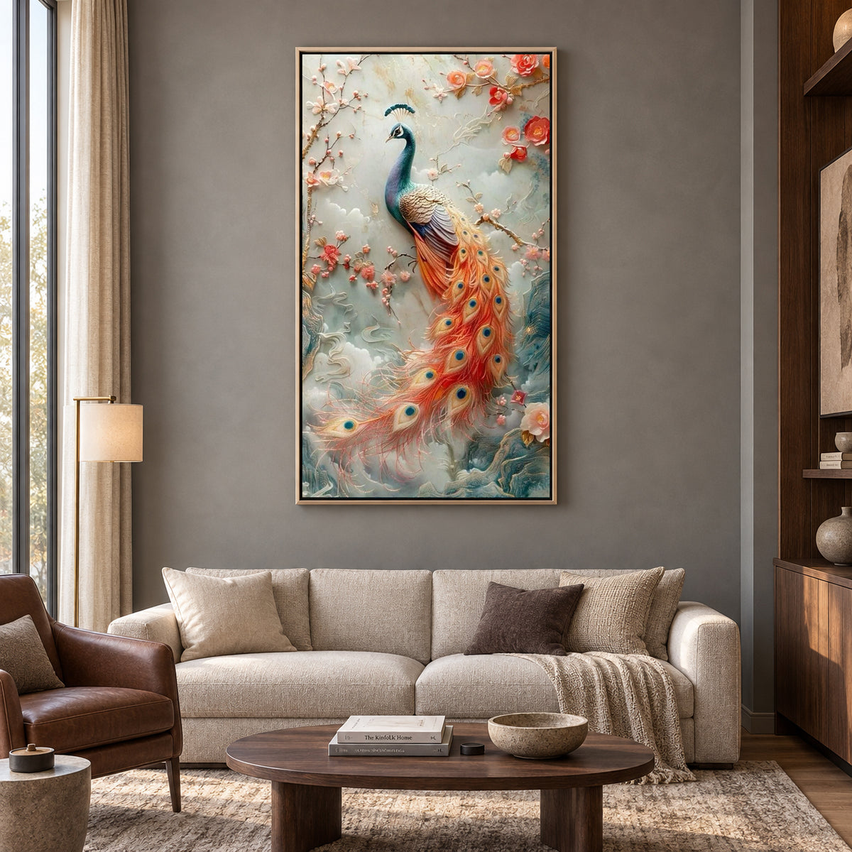 Beautiful Peacock Canvas Painting for Living Spaces