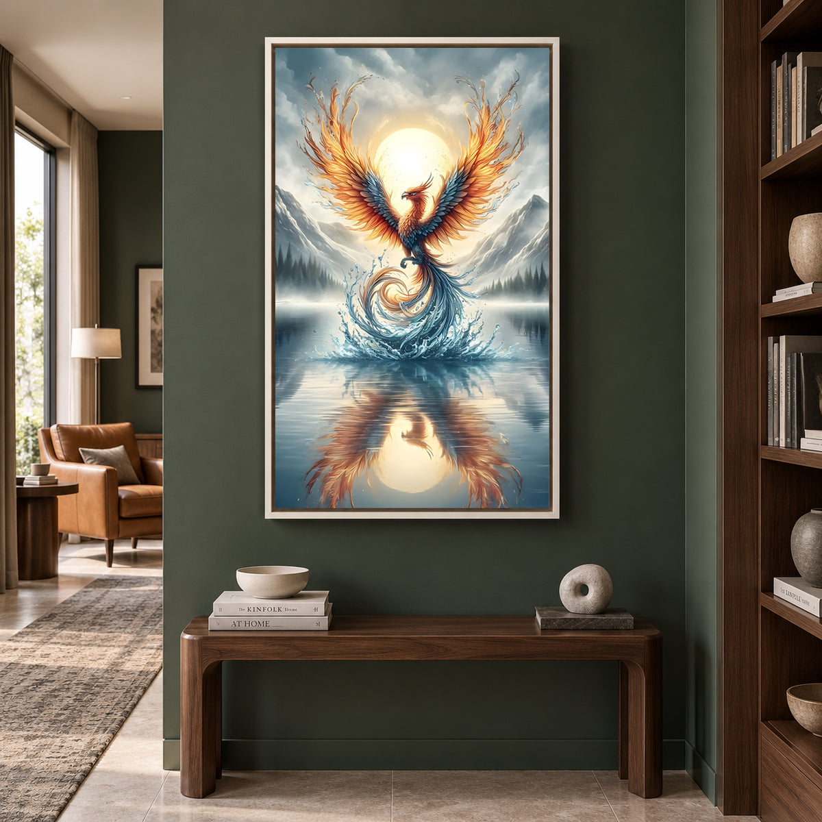 Phoenix Wall Art Modern Mythical Bird Canvas for Elegant Interiors