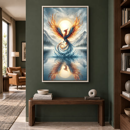Phoenix Wall Art Modern Mythical Bird Canvas for Elegant Interiors