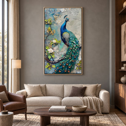 Premium Peacock Wall Decor Canvas Painting For Home Decor