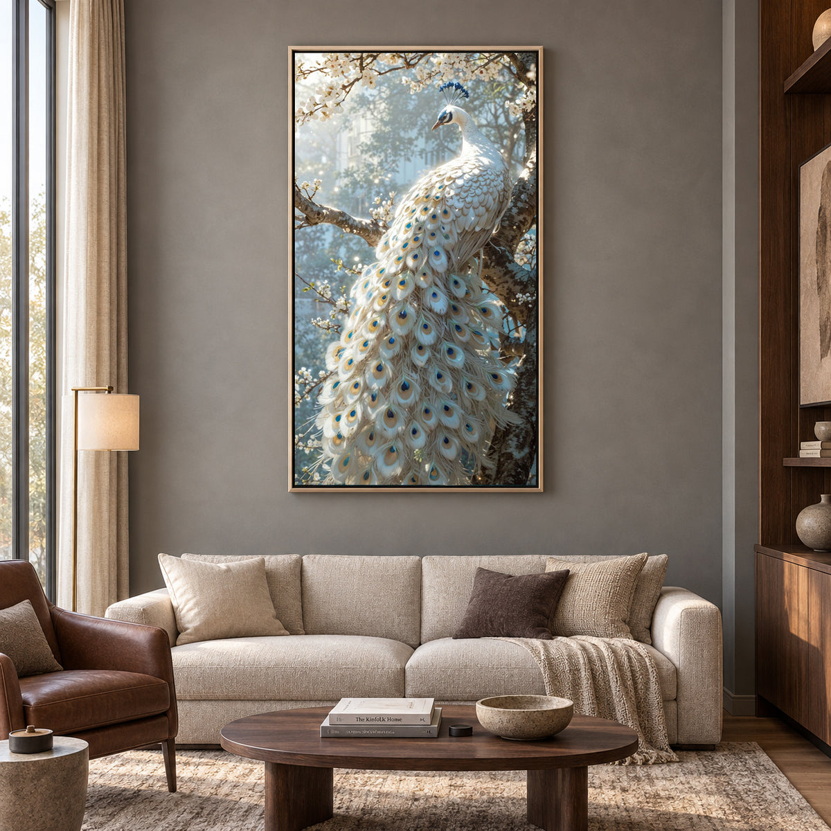 Vibrant Peacock Painting Canvas for Home and Office