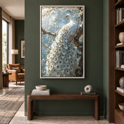 Vibrant Peacock Painting Canvas for Home and Office