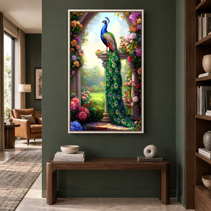 Elegant Peacock Vastu Canvas Painting for Modern Wall Decor