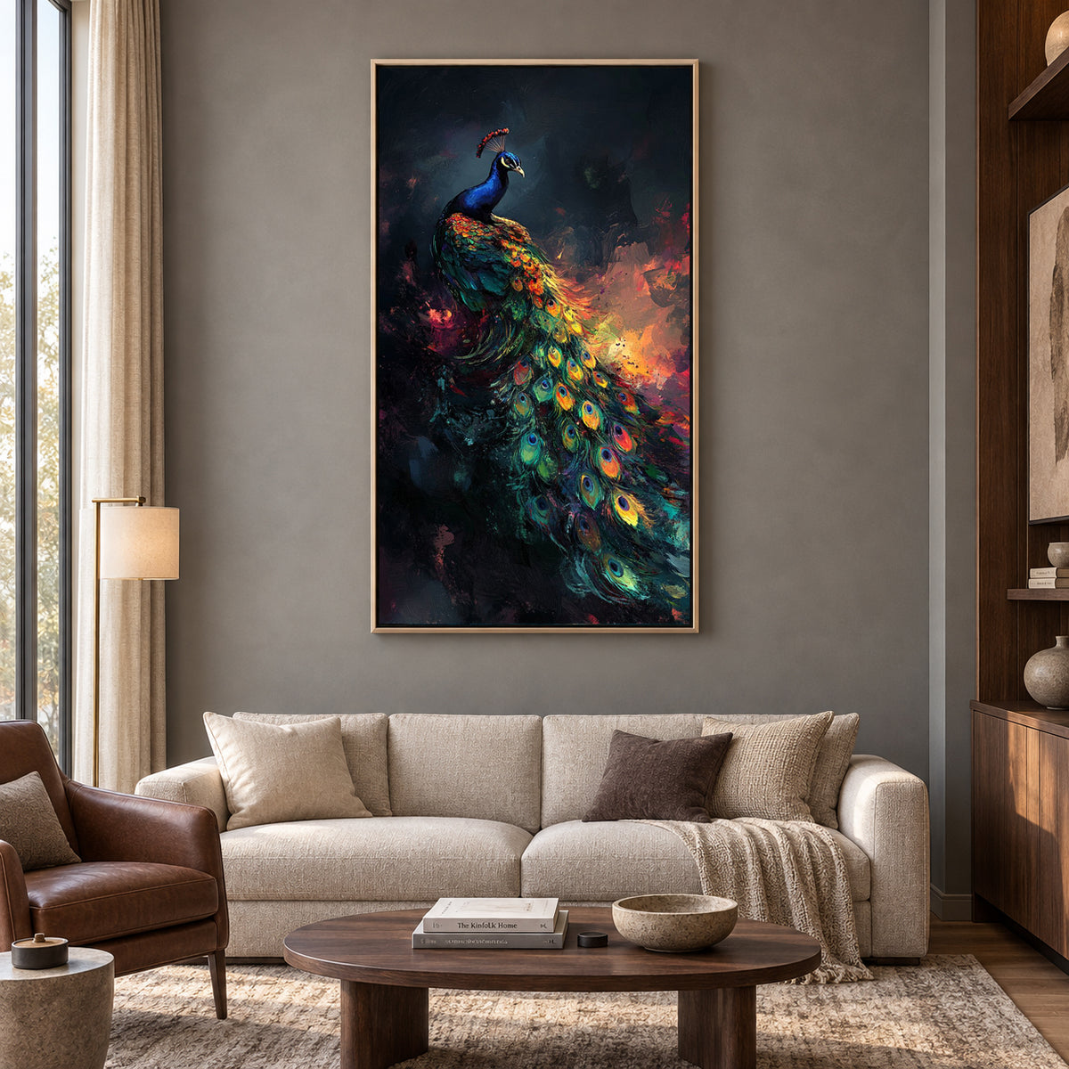Elegant Peacock Wall Art Canvas for Modern Home Decor