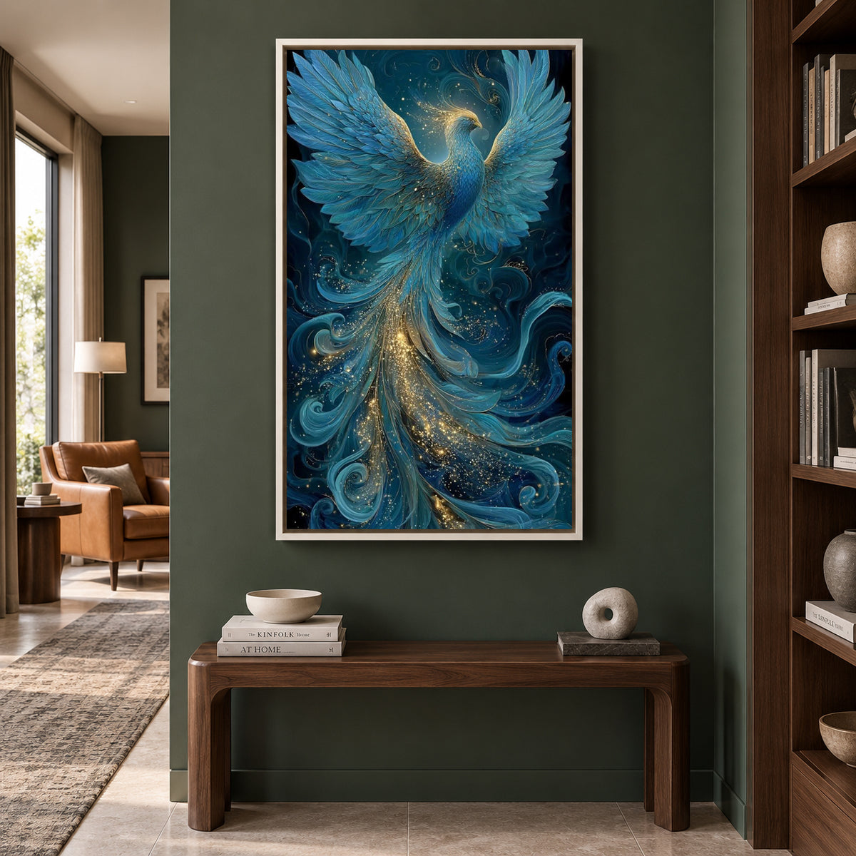 Phoenix Vastu Wall Art Large Canvas Decor for Good Fortune