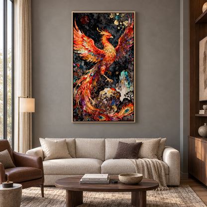 Phoenix Vastu Wall Art Elegant Bird Artwork for Home and Office