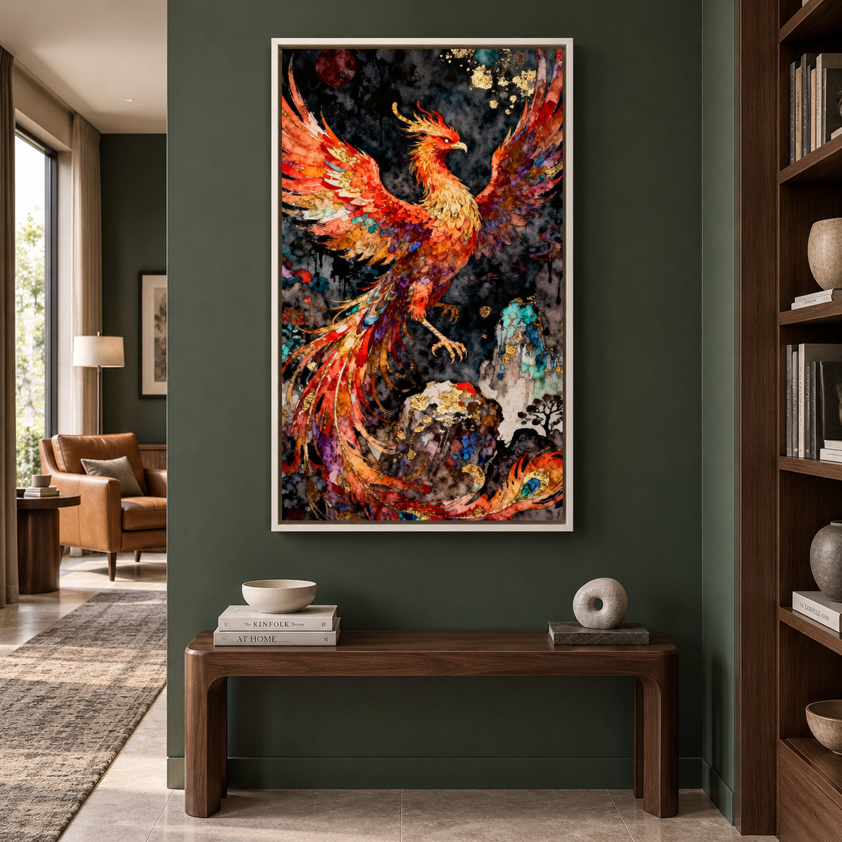 Phoenix Vastu Wall Art Elegant Bird Artwork for Home and Office