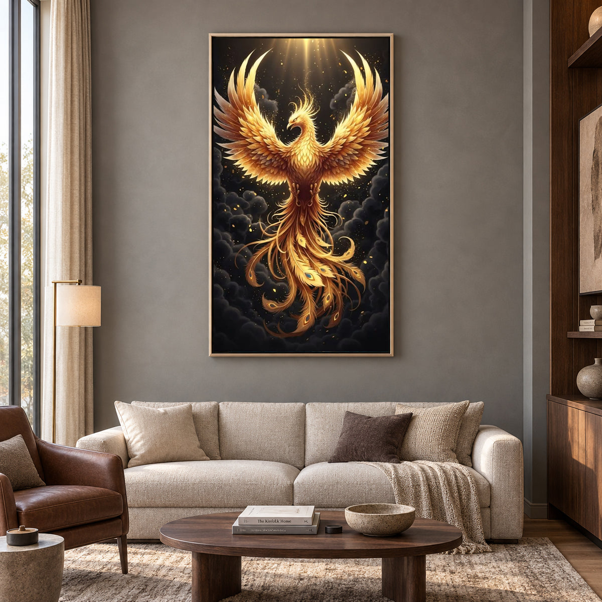 Phoenix Vastu Wall Art Canvas Painting for Prosperity and Success