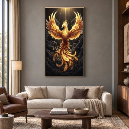 Phoenix Vastu Wall Art Canvas Painting for Prosperity and Success