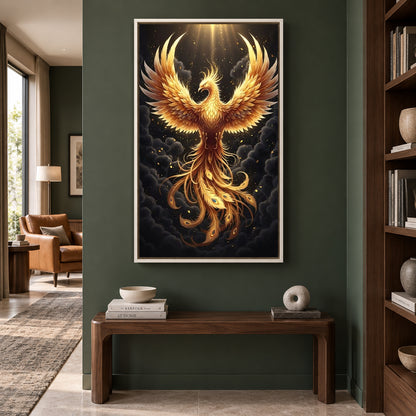 Phoenix Vastu Wall Art Canvas Painting for Prosperity and Success