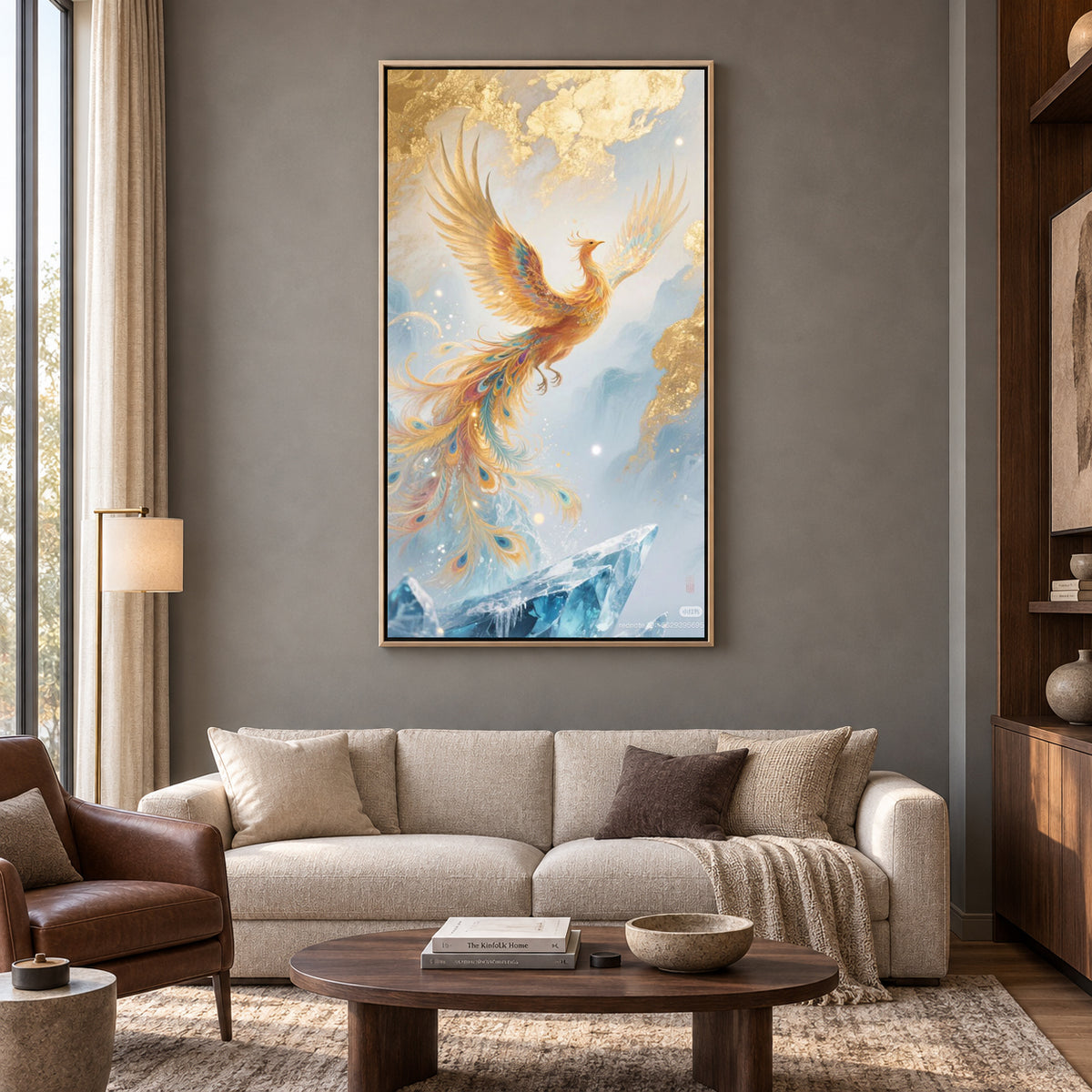 Phoenix Wall Art Inspirational Bird Painting for Modern Home Decor