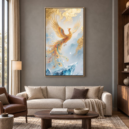 Phoenix Wall Art Inspirational Bird Painting for Modern Home Decor