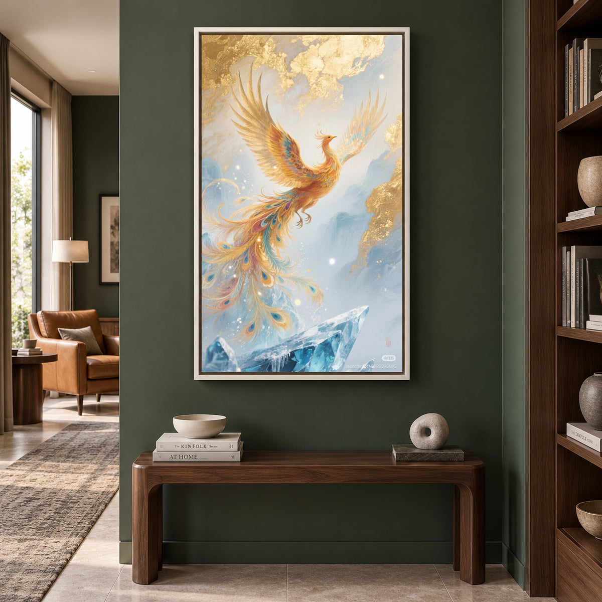 Phoenix Wall Art Inspirational Bird Painting for Modern Home Decor
