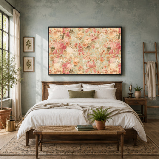 Vintage Floral Canvas Wall Art