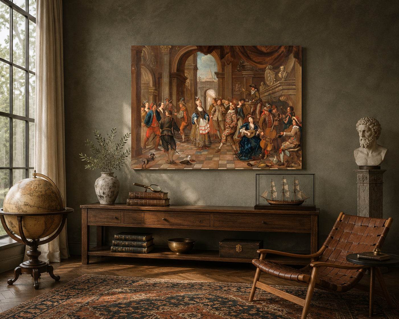  European Vintage Cityscape Canvas Wall Art