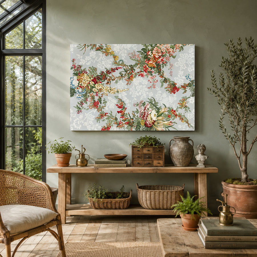 Vintage Floral Canvas Wall Art for Elegant Home & Office Décor