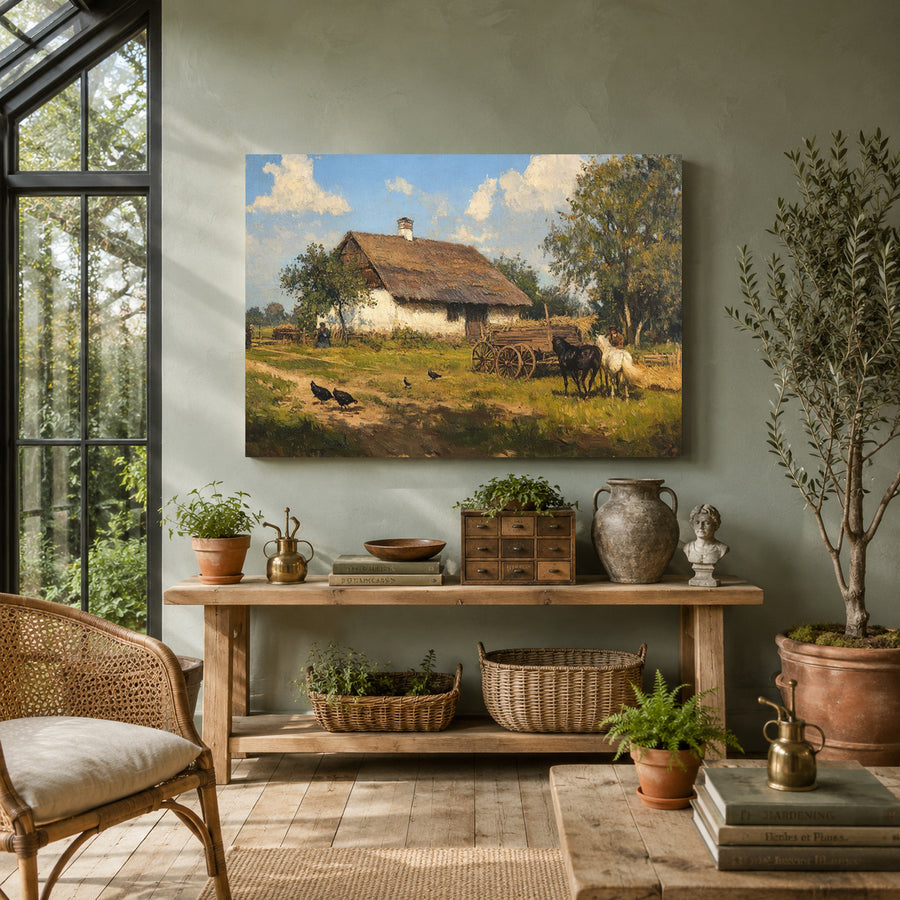 Vintage Rustic Farmhouse Canvas Wall Art