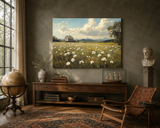 Vintage Wildflower Meadow Canvas Wall Art